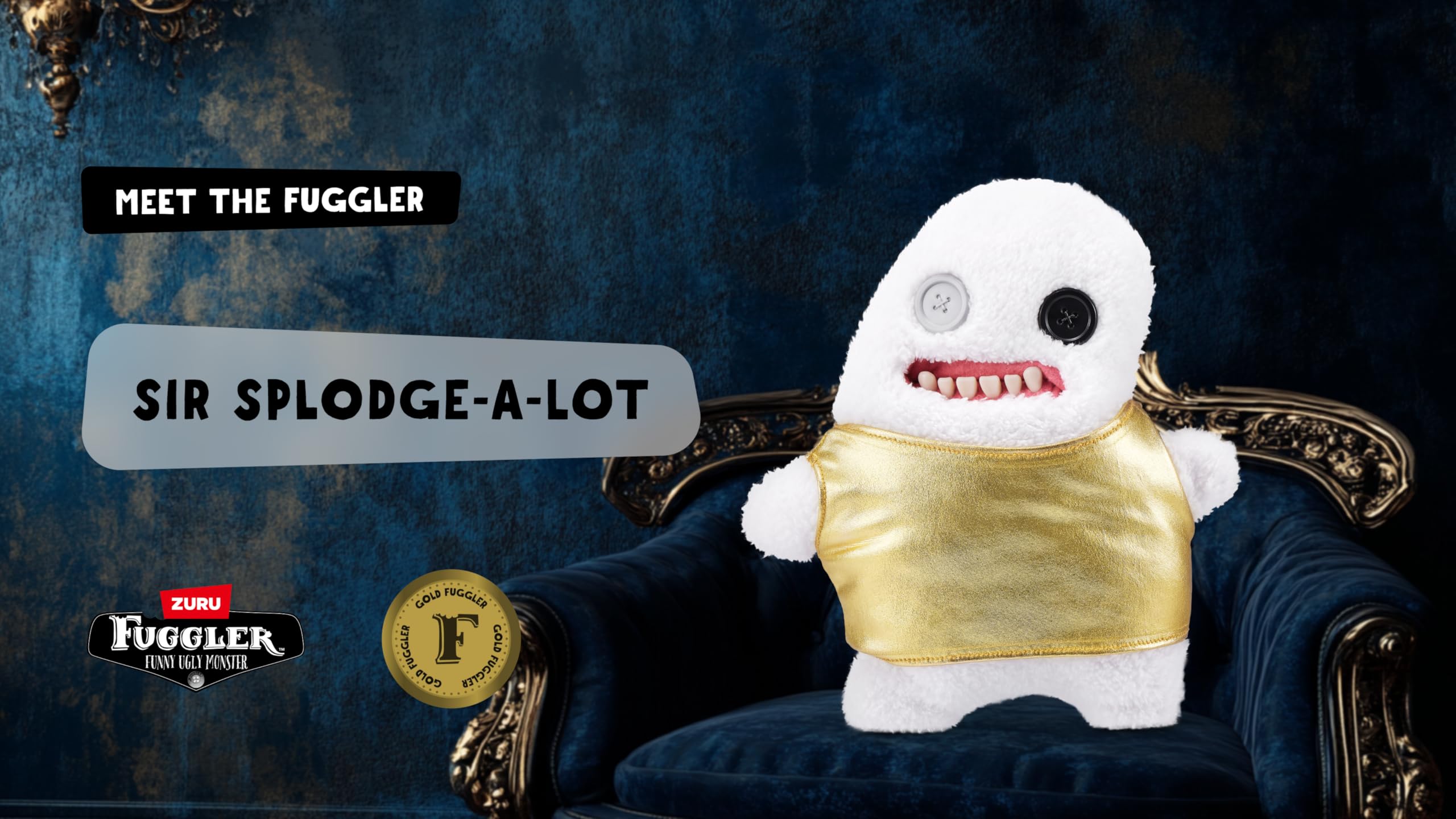Fuggler Gold Fuggs Splodge Tank Top 9" Plush – Funny Ugly Monster Collectible by ZURU