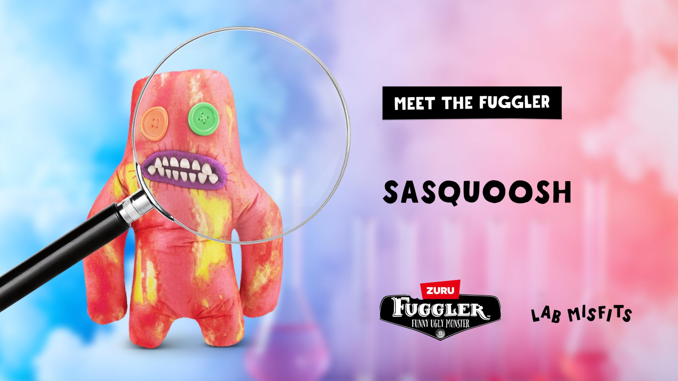 Fuggler Laboratory Misfits Sasquoosh Plush - 9" Soft Ugly Monster Collectible Toy