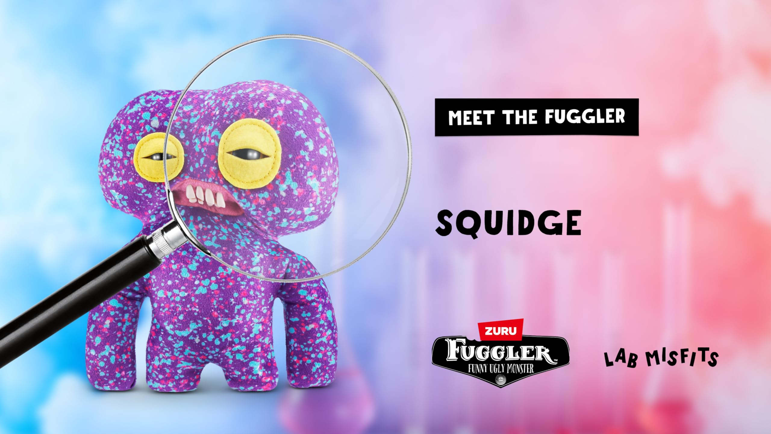 Fuggler Laboratory Misfits Squidge Plush – 9" Soft Collectible Monster Toy with Human-Like Teeth