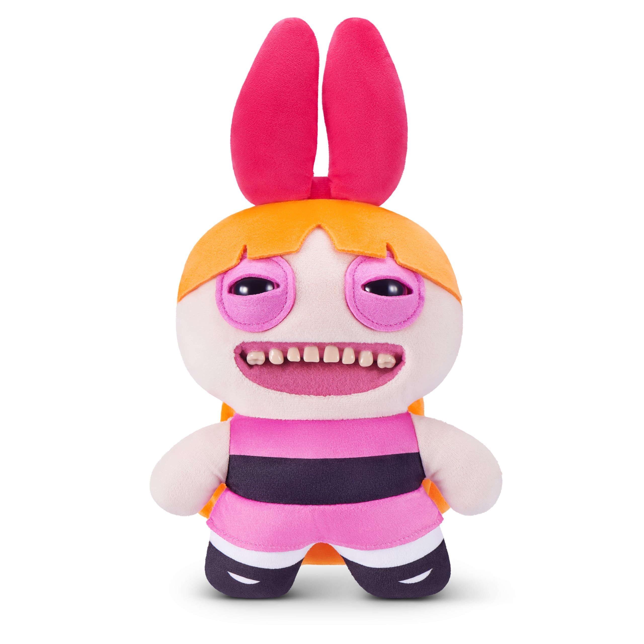 Fuggler Powerpuff Girls Blossom 9-Inch Plush Toy with Human-Like Teeth by ZURU - Soft Ugly Monster Stuffed Animal for Collectors