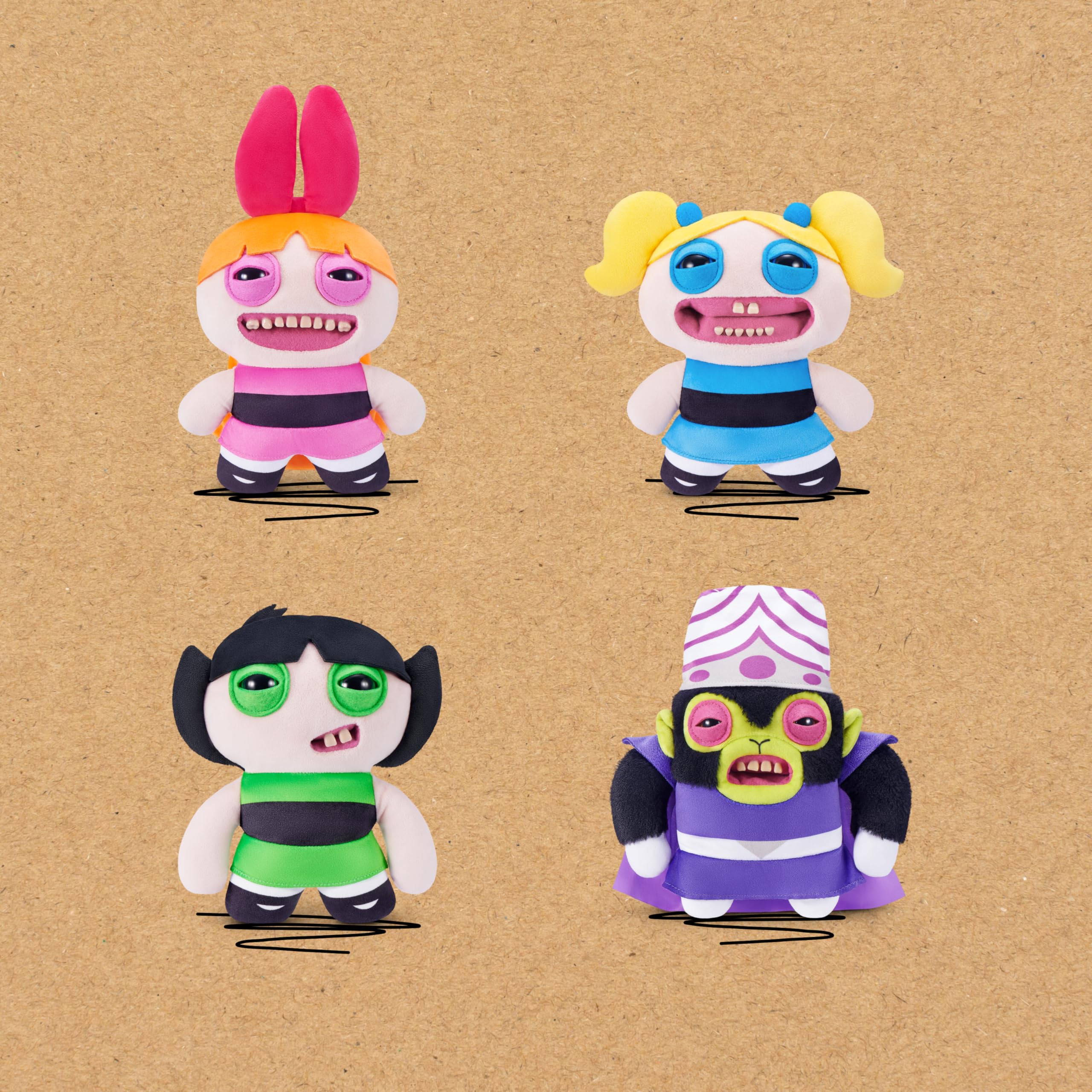 Fuggler Powerpuff Girls Blossom 9-Inch Plush Toy with Human-Like Teeth by ZURU - Soft Ugly Monster Stuffed Animal for Collectors