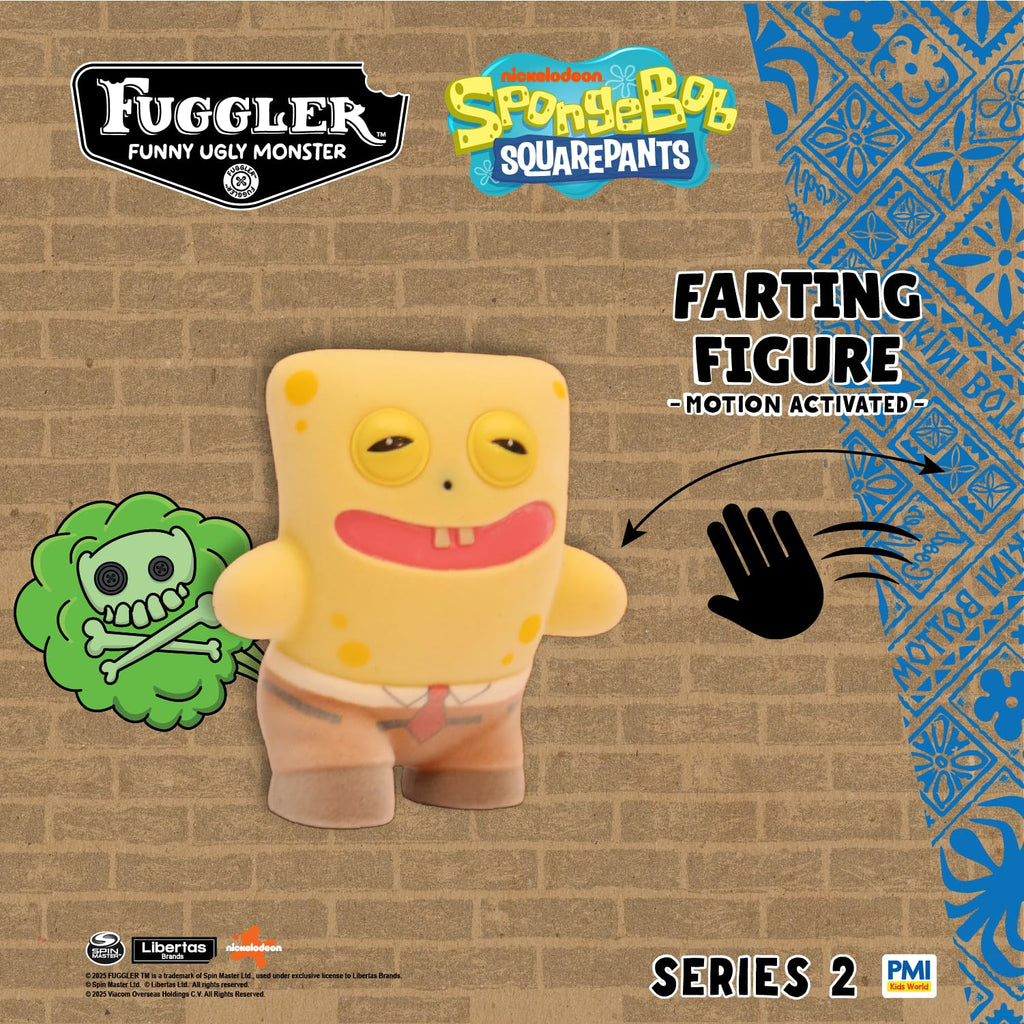 Fuggler Series 2 Farting Figure – Sensor-Activated Noisy Collectible (SpongeBob)
