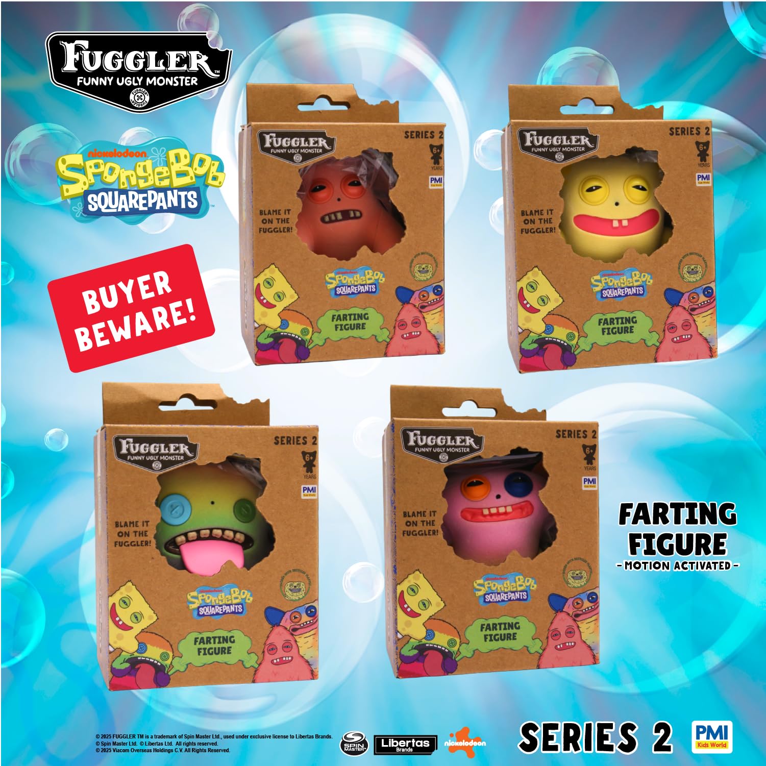 Fuggler Series 2 Farting Figure – Sensor-Activated Noisy Collectible (SpongeBob)