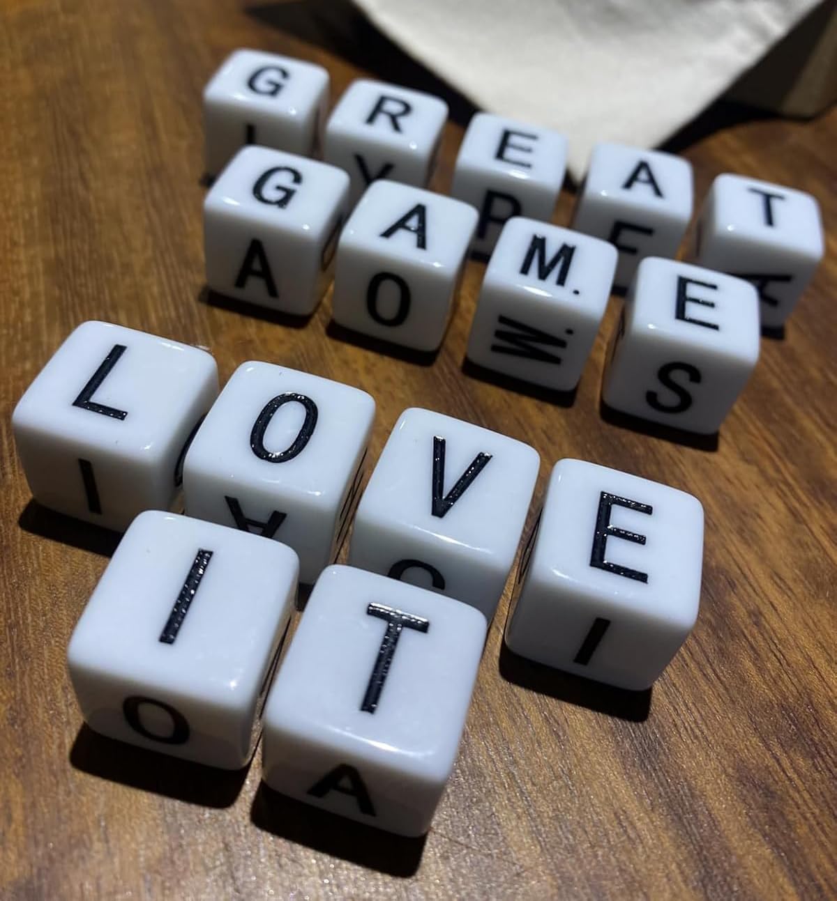 Full Alphabet Word Dice Game – 15 Letter Dice with Balanced Vowels & Consonants, Travel-Friendly Canvas Pouch Included