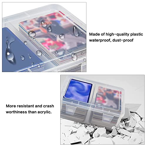 FULLCASE Clear Plastic Card Case – Holds 300+ Trading & Sports Cards, Heavy Duty Storage Box with Dividers