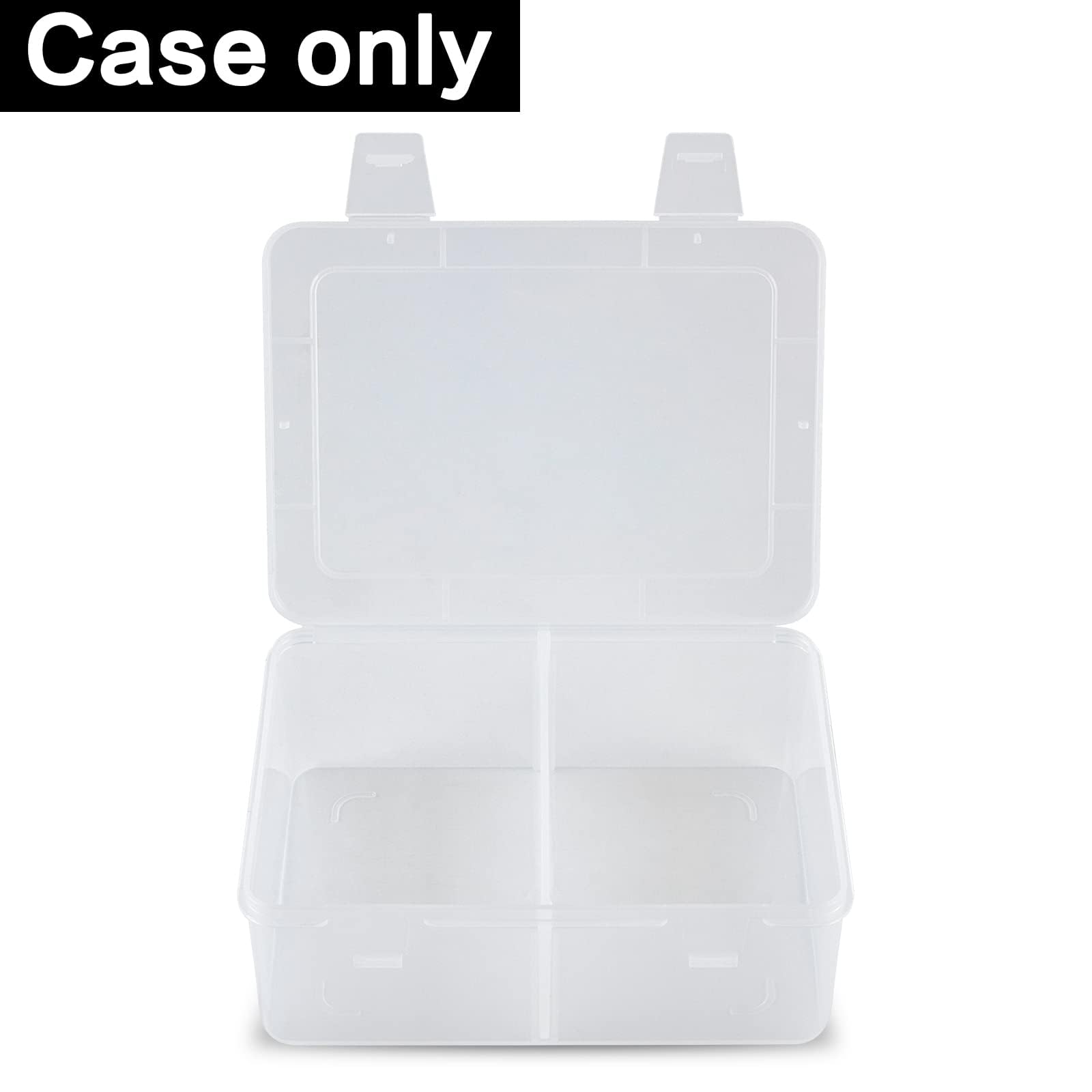 FULLCASE Clear Plastic Card Case – Holds 300+ Trading & Sports Cards, Heavy Duty Storage Box with Dividers