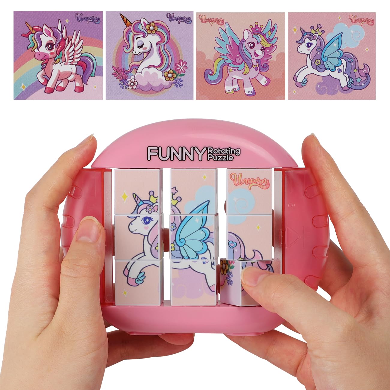 Fullware Rotating Puzzle for Kids 3-8 - 4 Puzzles in 1 Travel Toy for Car, Plane, Road Trip
