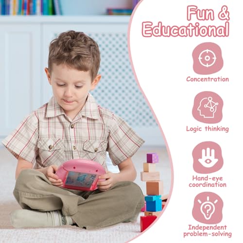 Fullware Rotating Puzzle for Kids 3-8 - 4 Puzzles in 1 Travel Toy for Car, Plane, Road Trip