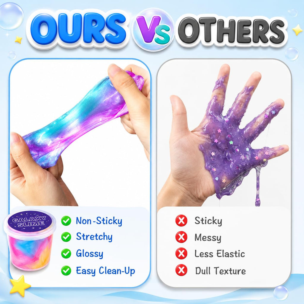Fumeetplax 25-Pack Mini Galaxy Slime – Stretchy, Non-Sticky Party Favors for Kids 6-12