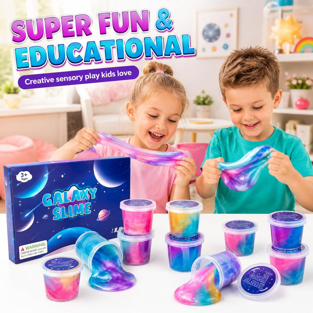 Fumeetplax 25-Pack Mini Galaxy Slime – Stretchy, Non-Sticky Party Favors for Kids 6-12