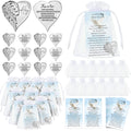 Fumete 20 Sets Funeral Favors for Guests with Heart Pocket Hug Tokens, Memorial Prayer Cards & Organza Bags