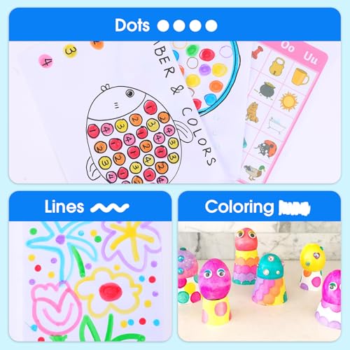 FUMILE 16PCS Dot Markers for Toddlers 1-3, Non-Toxic Washable Bingo Daubers Set