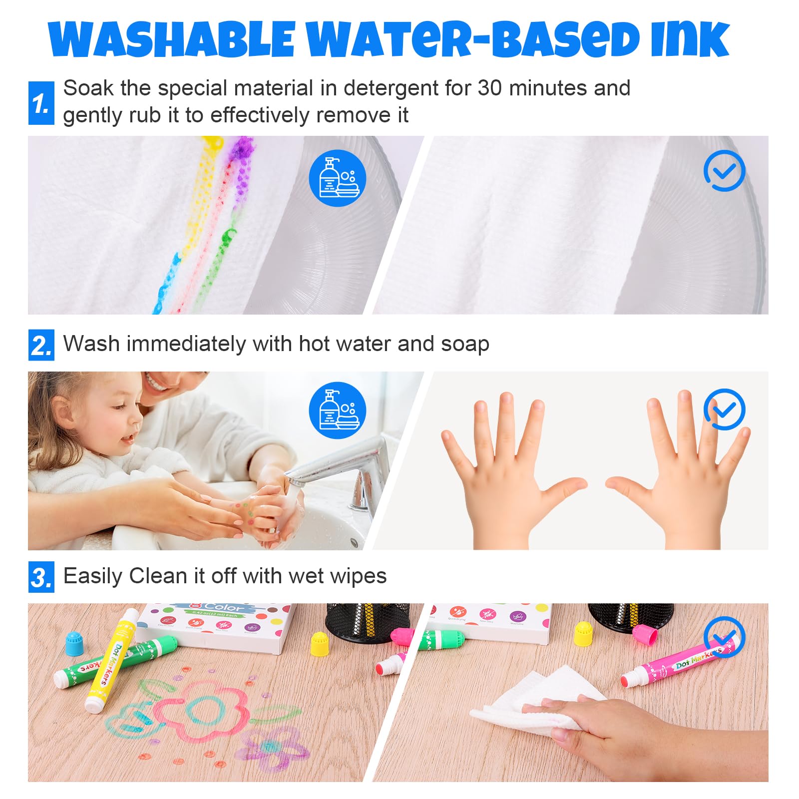 FUMILE 16PCS Dot Markers for Toddlers 1-3, Non-Toxic Washable Bingo Daubers Set