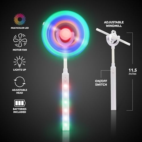 Fun Central LED Windmill Wand – Multicolor Spinning Light Toy for Kids