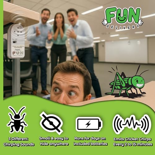 FUN delivery Frickin’ Cricket Hidden Noise Maker – Realistic Chirping Prank Toy for Adults