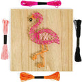 Fun Express DIY Flamingo String Art Kit - Wood Base, Hardware & 4 Colors of String for Kids and Adults