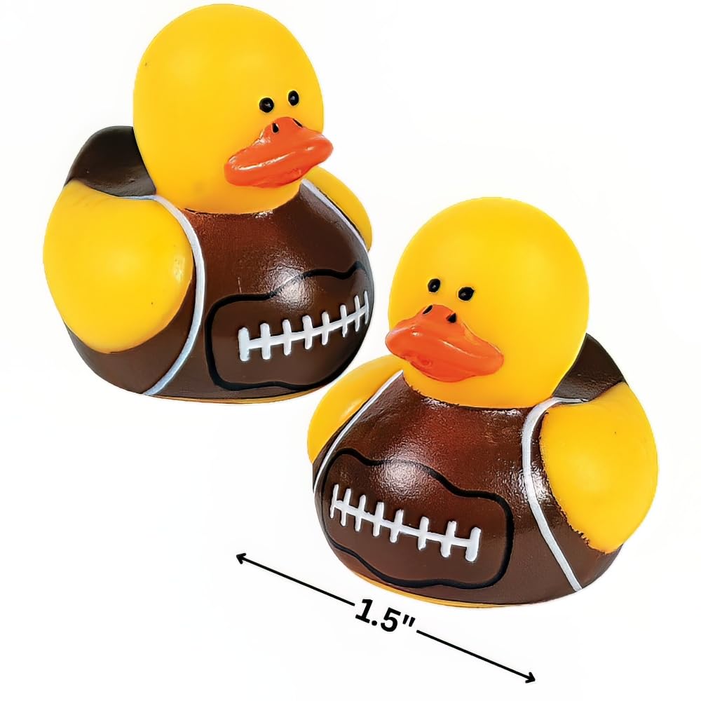 Fun Express Mini Football Rubber Ducks – Set of 24 Party Favors and Table Decor