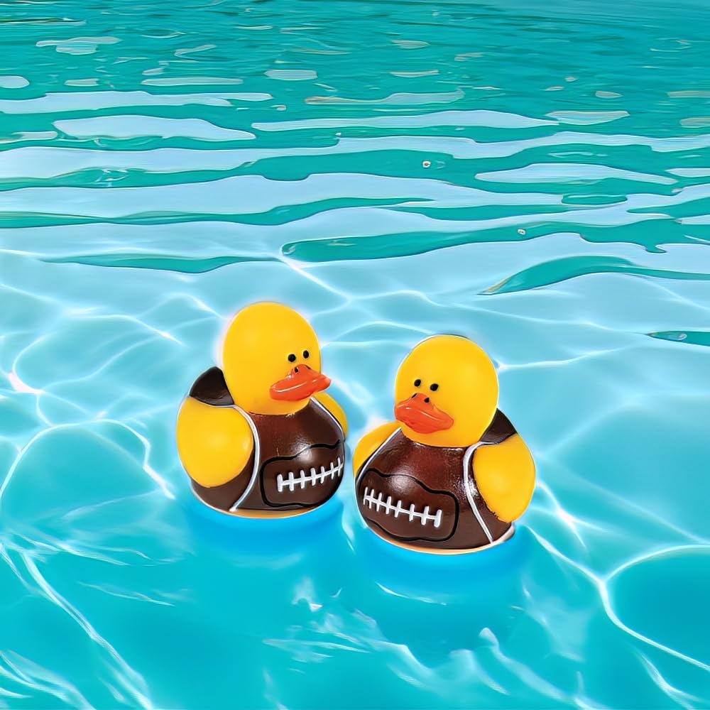 Fun Express Mini Football Rubber Ducks – Set of 24 Party Favors and Table Decor
