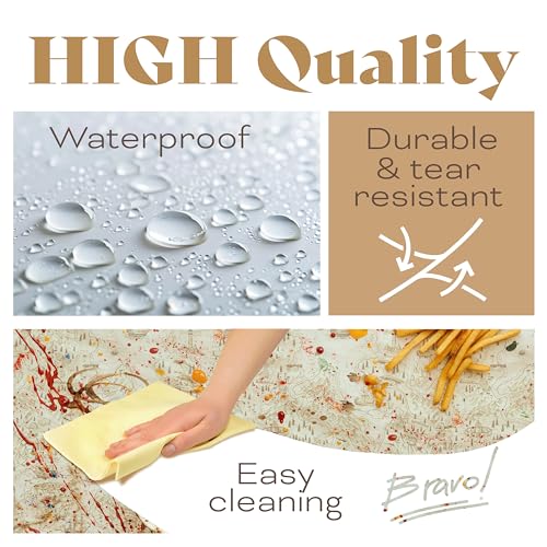 FUN RACCOON Vintage Treasure Map Plastic Tablecloths – 3-Pack Disposable Rectangle Table Covers for Pirate Themed Parties