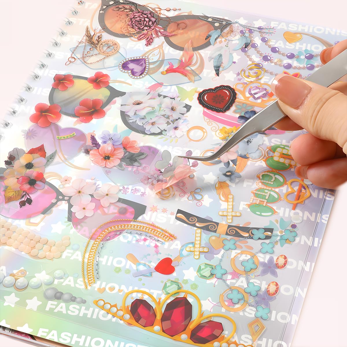 FUNCLASS Sticker Dress Up Book for Girls Ages 4-8 – Fashionista Coloring & Activity Book with 20 Pages and 4 Sticker Sheets