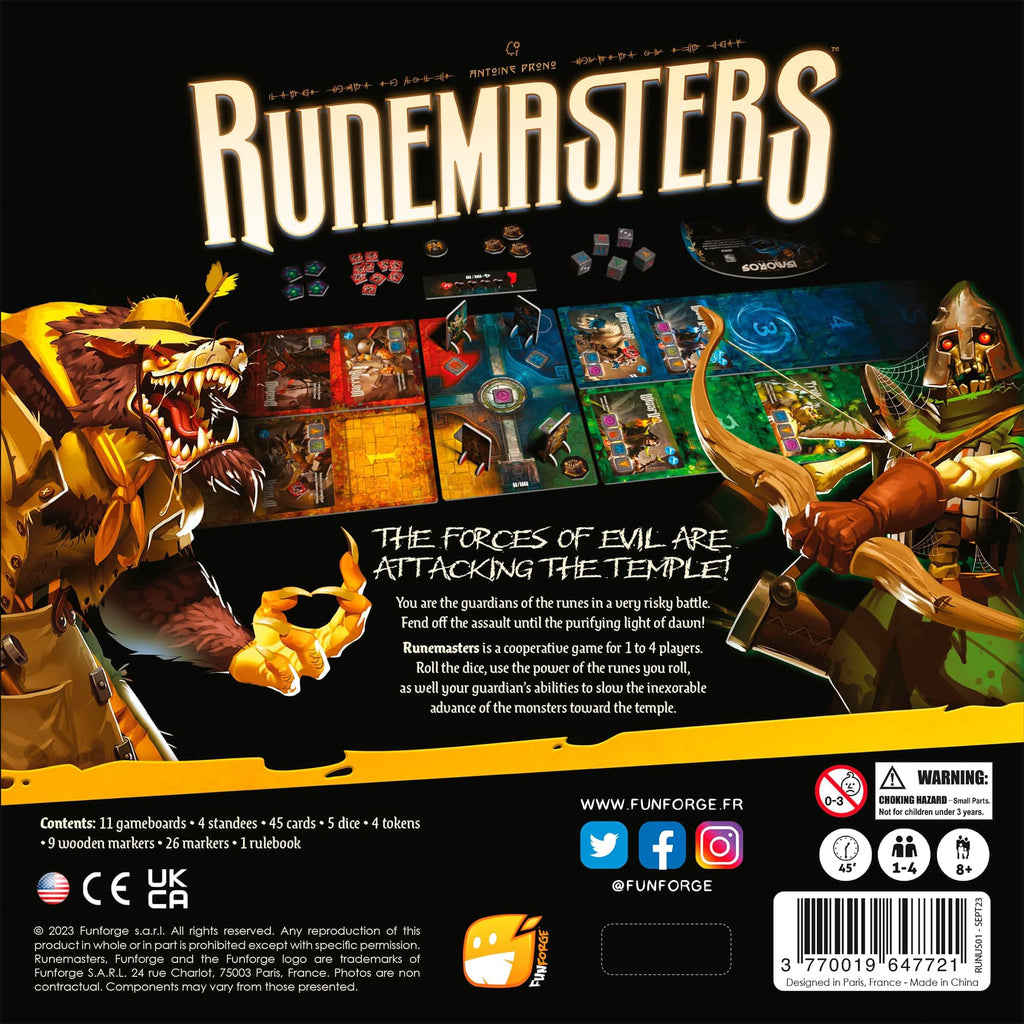 Funforge Runemasters Cooperative Board Game: Dark Fantasy Tower Defense for 1-4 Players, Ages 8+