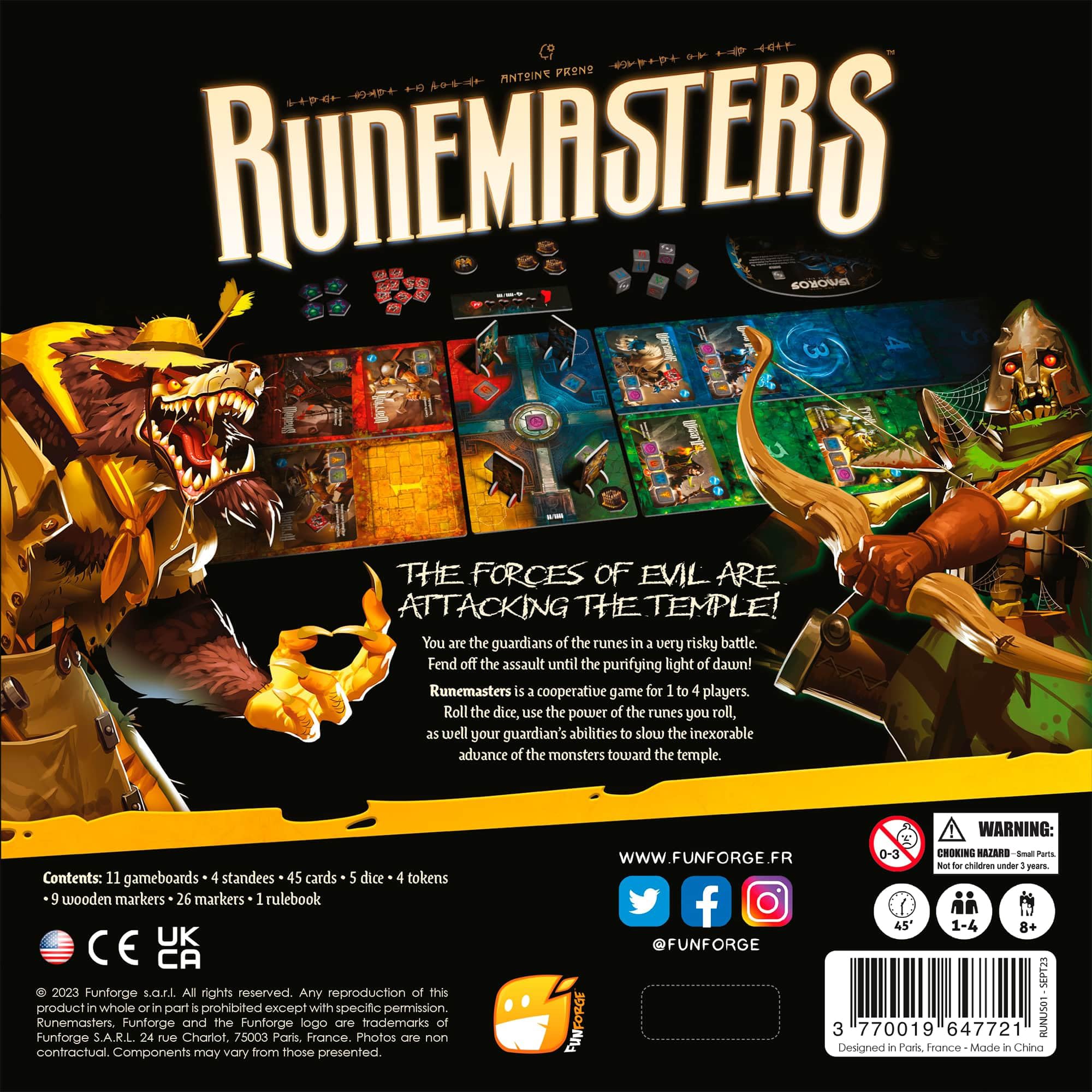 Funforge Runemasters Cooperative Board Game: Dark Fantasy Tower Defense for 1-4 Players, Ages 8+