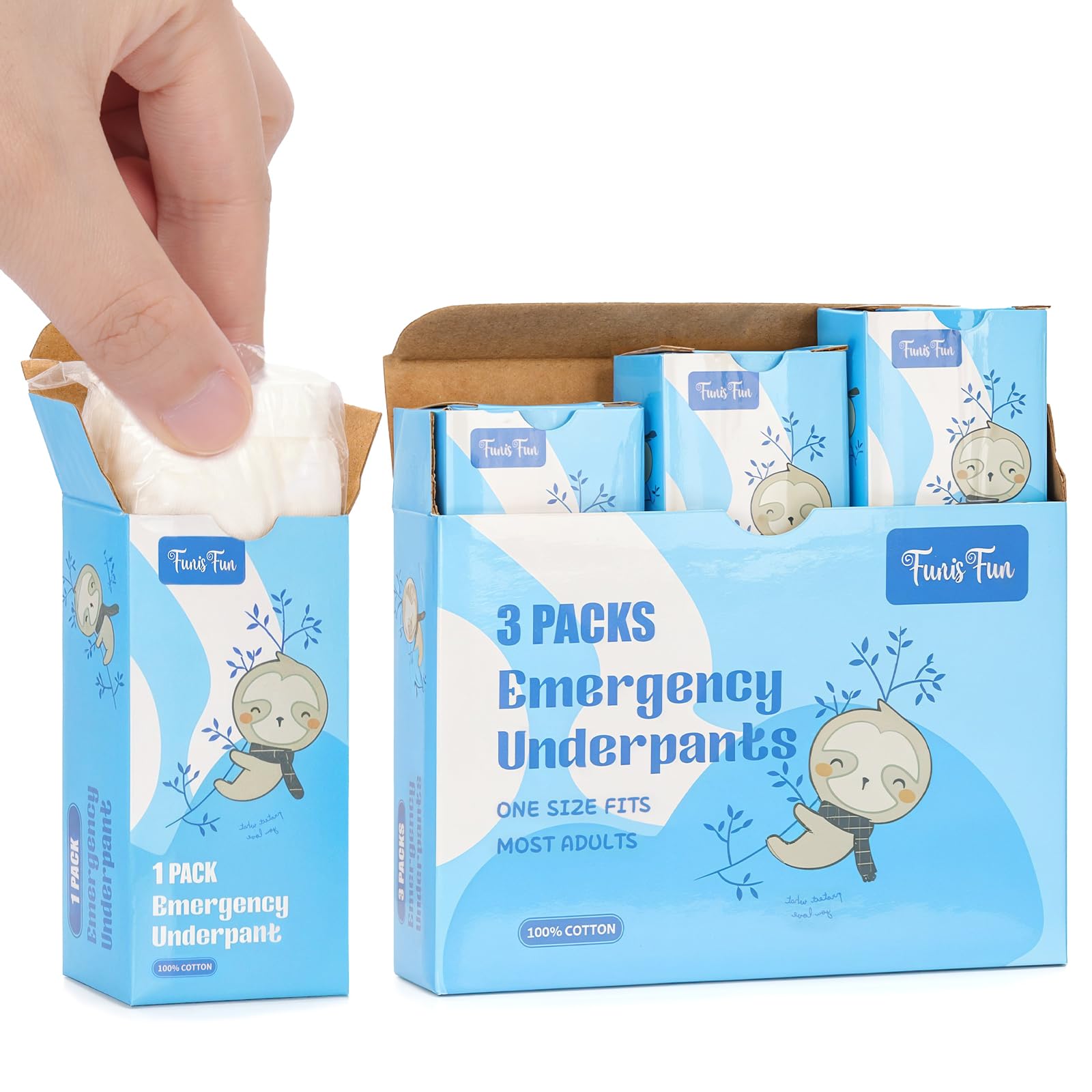 FunisFun 3 Packs Emergency Underpants in a Box - Hilarious Gag Gift for Prank Exchange