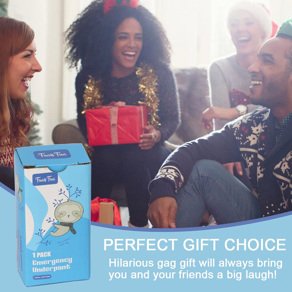 FunisFun 3 Packs Emergency Underpants in a Box - Hilarious Gag Gift for Prank Exchange