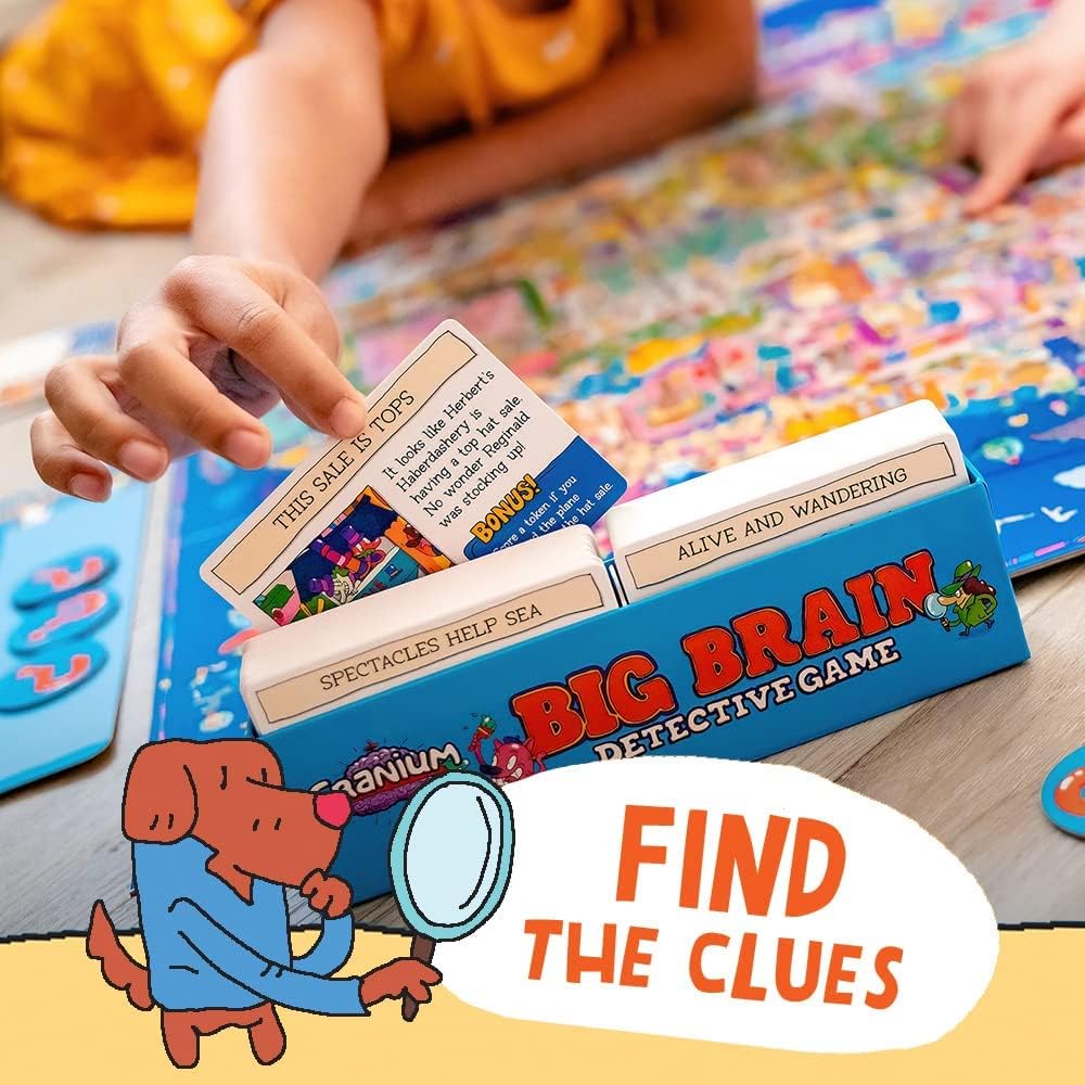 Funko Cranium Big Brain Detective Game – Cooperative Mystery Game for 1-4 Players, Ages 5+, 300 Mysteries