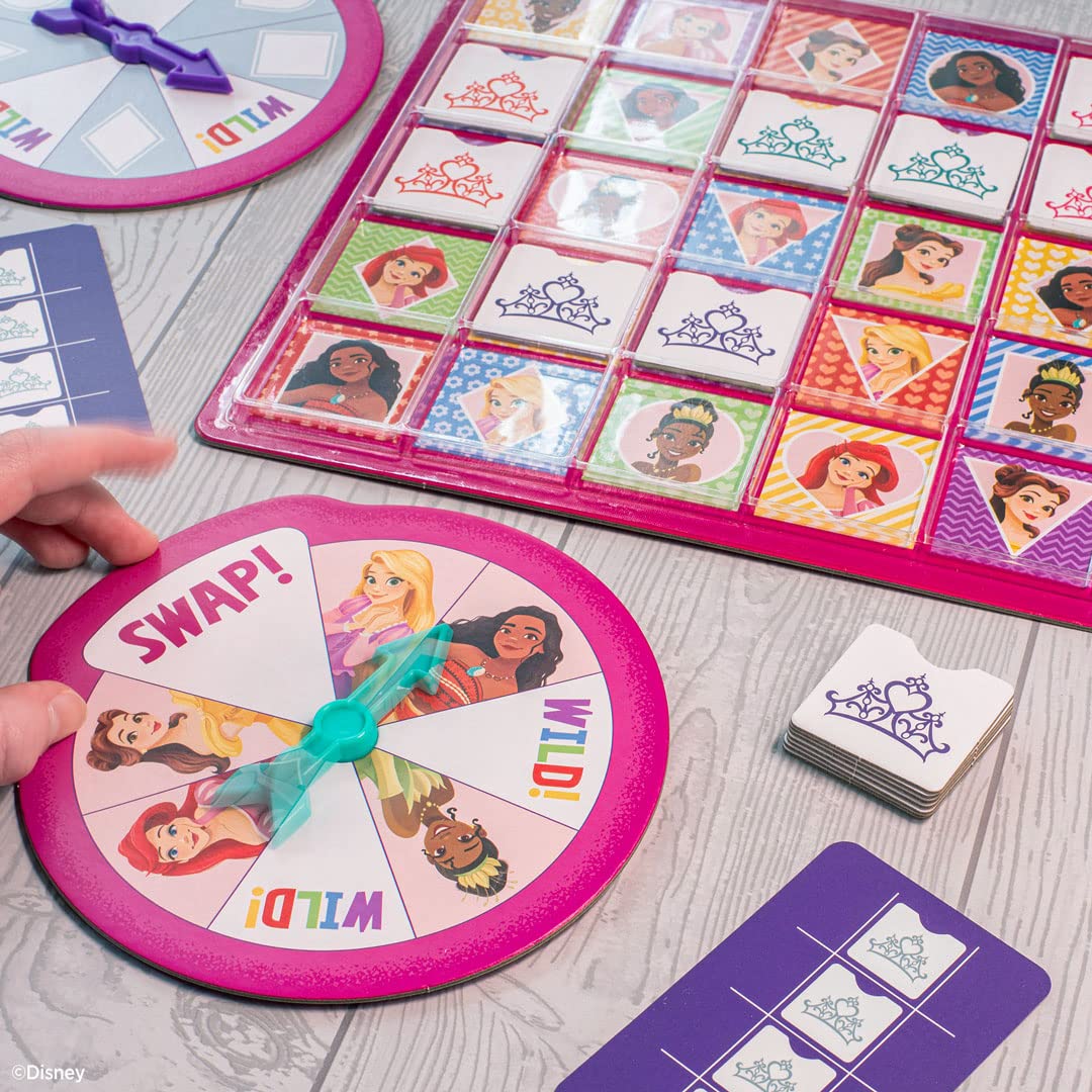 Funko Disney Princess Pattern Party Game – Spin, Match & Swap with 5 Characters
