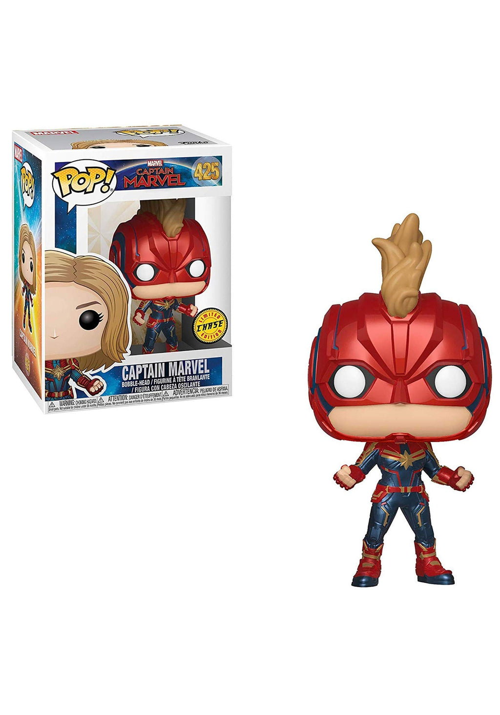 Funko Pop! Captain Marvel (Styles May Vary) 3.75-inch Collectible Vinyl Figure – Rare Chase Variant Possible