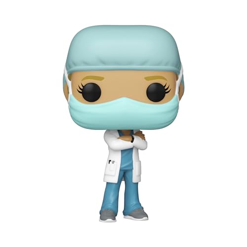 Funko Pop! Heroes Front Line Worker Female Hospital Worker Figure, 4-Inch Cotton Collectible