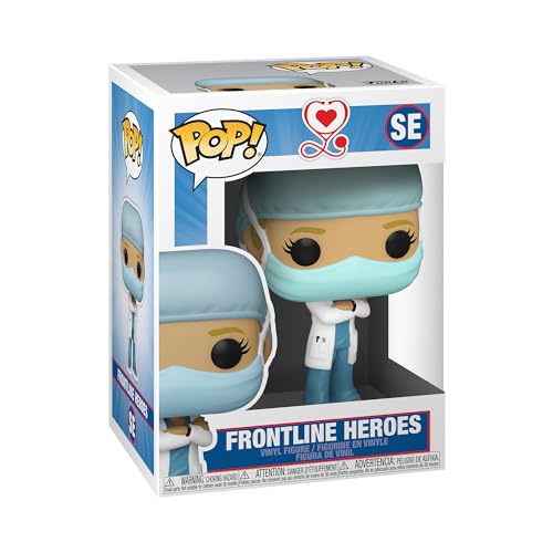 Funko Pop! Heroes Front Line Worker Female Hospital Worker Figure, 4-Inch Cotton Collectible