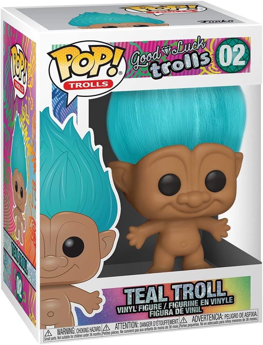 Funko Pop! Trolls - Teal Troll with Real Hair, 3 3/4-Inch Collectible Vinyl Figure