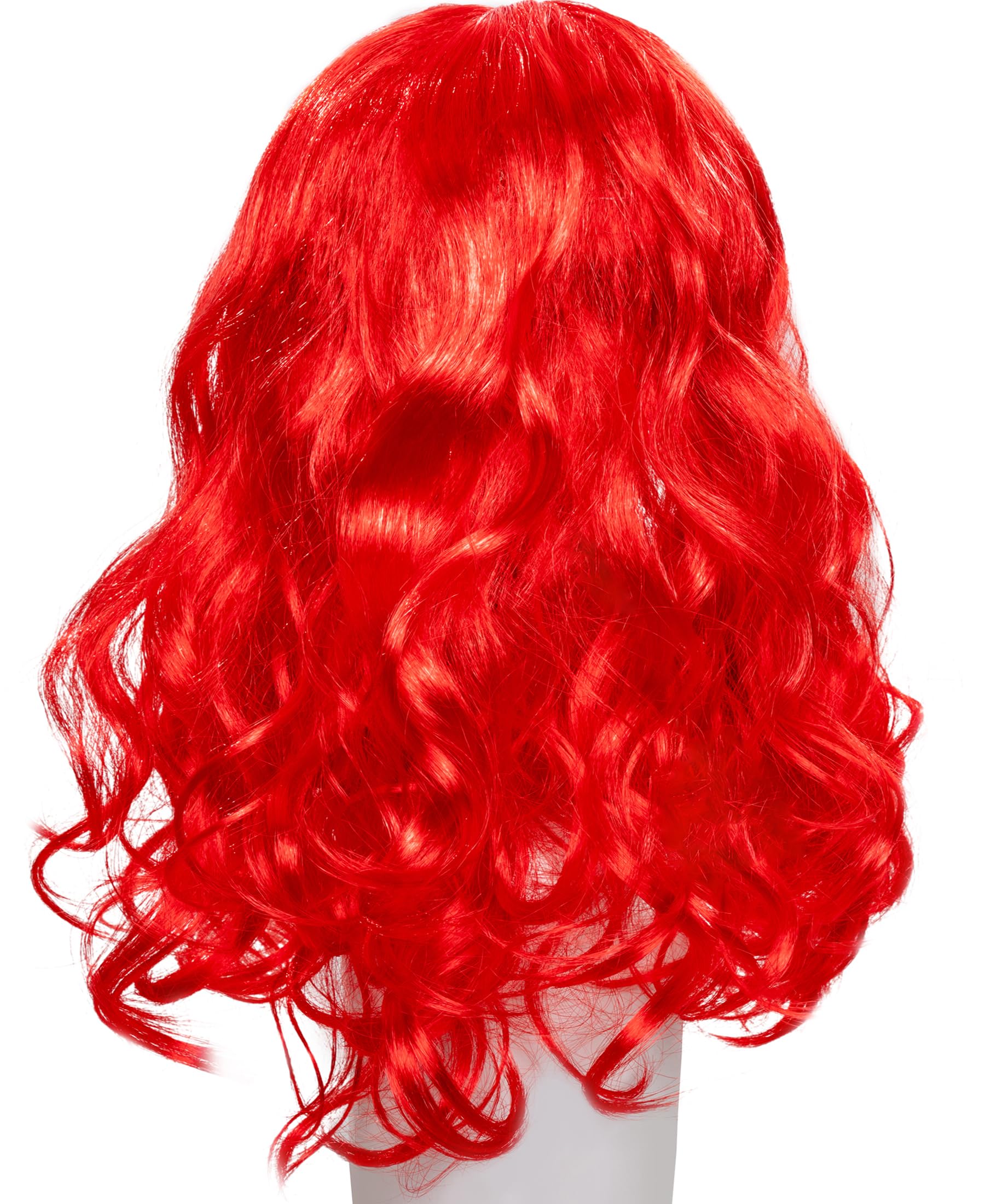 Funna Mermaid Wig for Girls - Long Curly Red with Starfish Hairpins - Costume Accessories