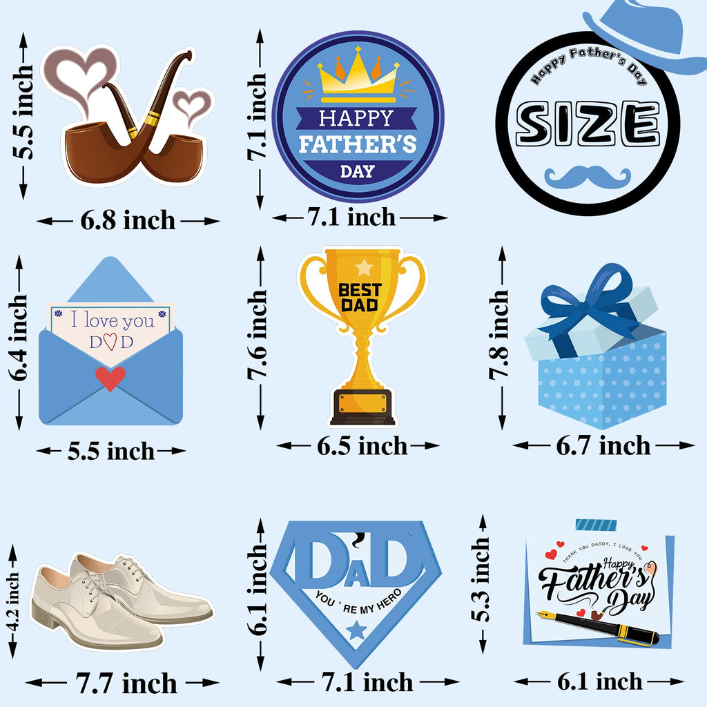 Funnlot 64-Piece Father's Day Decoration Set with Banner, Cake Topper, Balloons & Ceiling Hangings - Red, Mint, Dark Blue & Gold