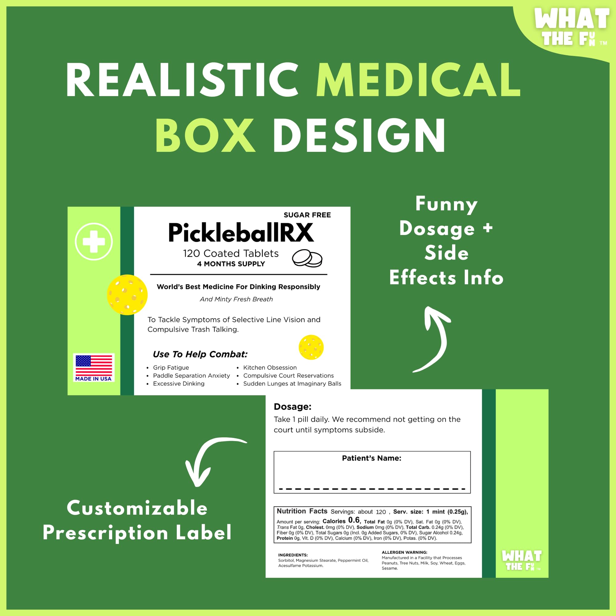 Funny Birthday Gag Gift 30th 40th 50th 60th 70th: Prescription Mints Box by What The Fun