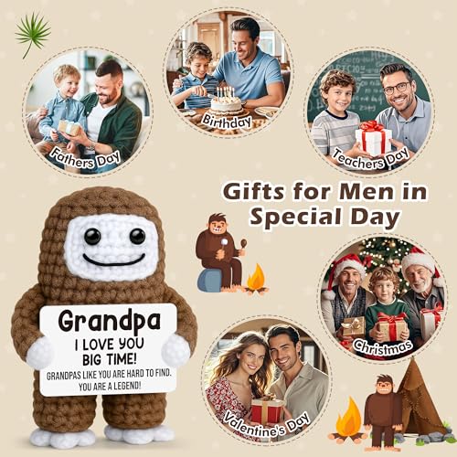 Funny Crochet Bigfoot Grandpa Gift by GwhyGifts - Handmade Keepsake for Grandfather