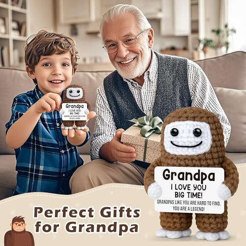Funny Crochet Bigfoot Grandpa Gift by GwhyGifts - Handmade Keepsake for Grandfather