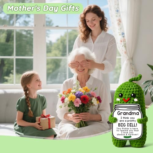 Funny Crochet Pickle Plush for Grandma - MAMAGIFTREE Big Dill Gift