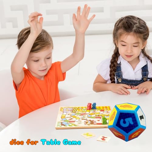 funnysquee 4.7 Inch 12-Sided Foam Dice – Large Dodecahedron for Board Games and Educational Play