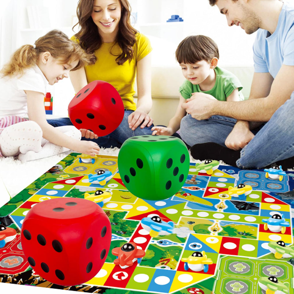 funnysquee 5.9-Inch Jumbo Foam Dice – Lucky Red Giant Toy for Game Nights & Learning