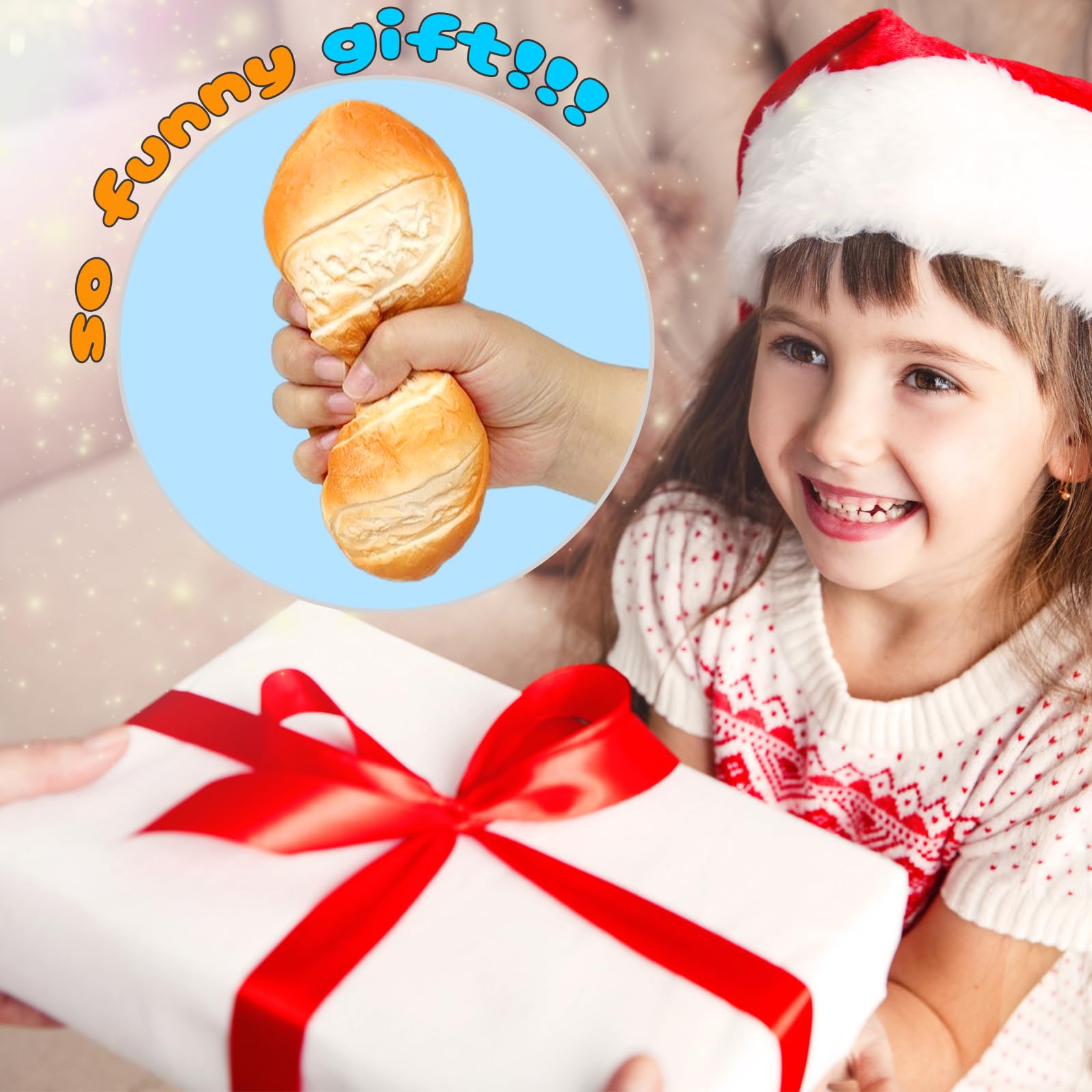 Funnysquee Slow Rising Bread Squishy Toy, Scented Baguette Stress Relief Squeeze for Kids