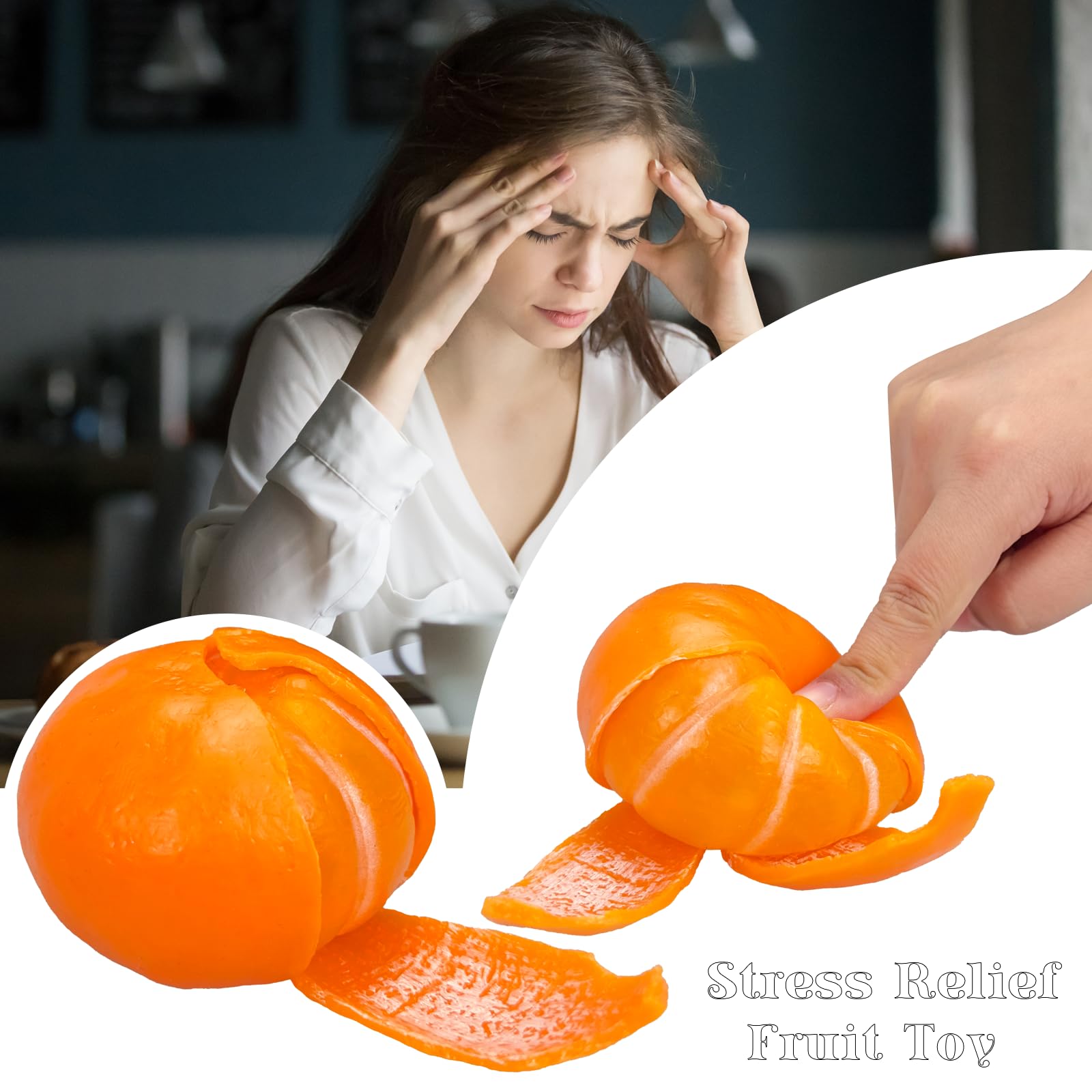 Funnysquee Tangerine Squishies Stress Relief Toy – Soft, Scented Orange Squeeze Toy for Kids and Adults