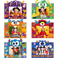 Funrous 24-Pack Halloween Paper Picture Frame Craft Kit with Stickers – DIY Cartoon Photo Frames for Party Decor