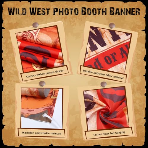 Funrous Wanted Poster Photo Prop – Large Western Backdrop for Cowboy Parties