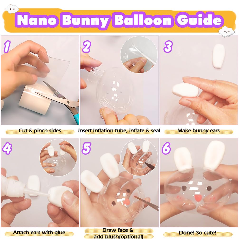 FUNSHOWCASE Nano Tape Bubble Kit – DIY Squishy Toy Maker with Air-Dry Clay, Markers, and Step-by-Step Guide