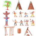 FUNSHOWCASE Native American Indian Figures Set of 15 – Miniature Toys for Dioramas, Sandbox, Fairy Gardens & Cake Toppers