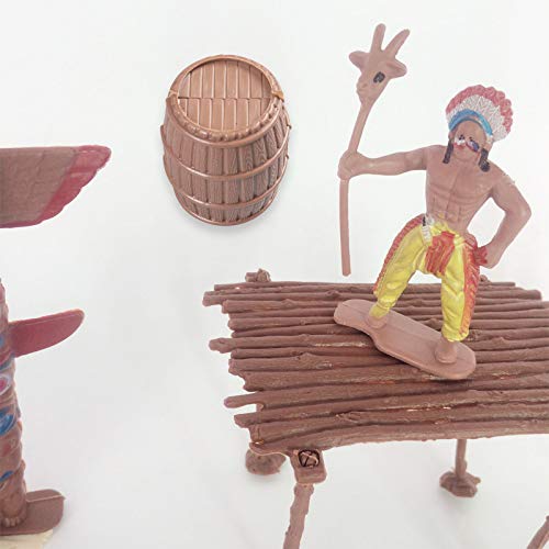 FUNSHOWCASE Native American Indian Figures Set of 15 – Miniature Toys for Dioramas, Sandbox, Fairy Gardens & Cake Toppers
