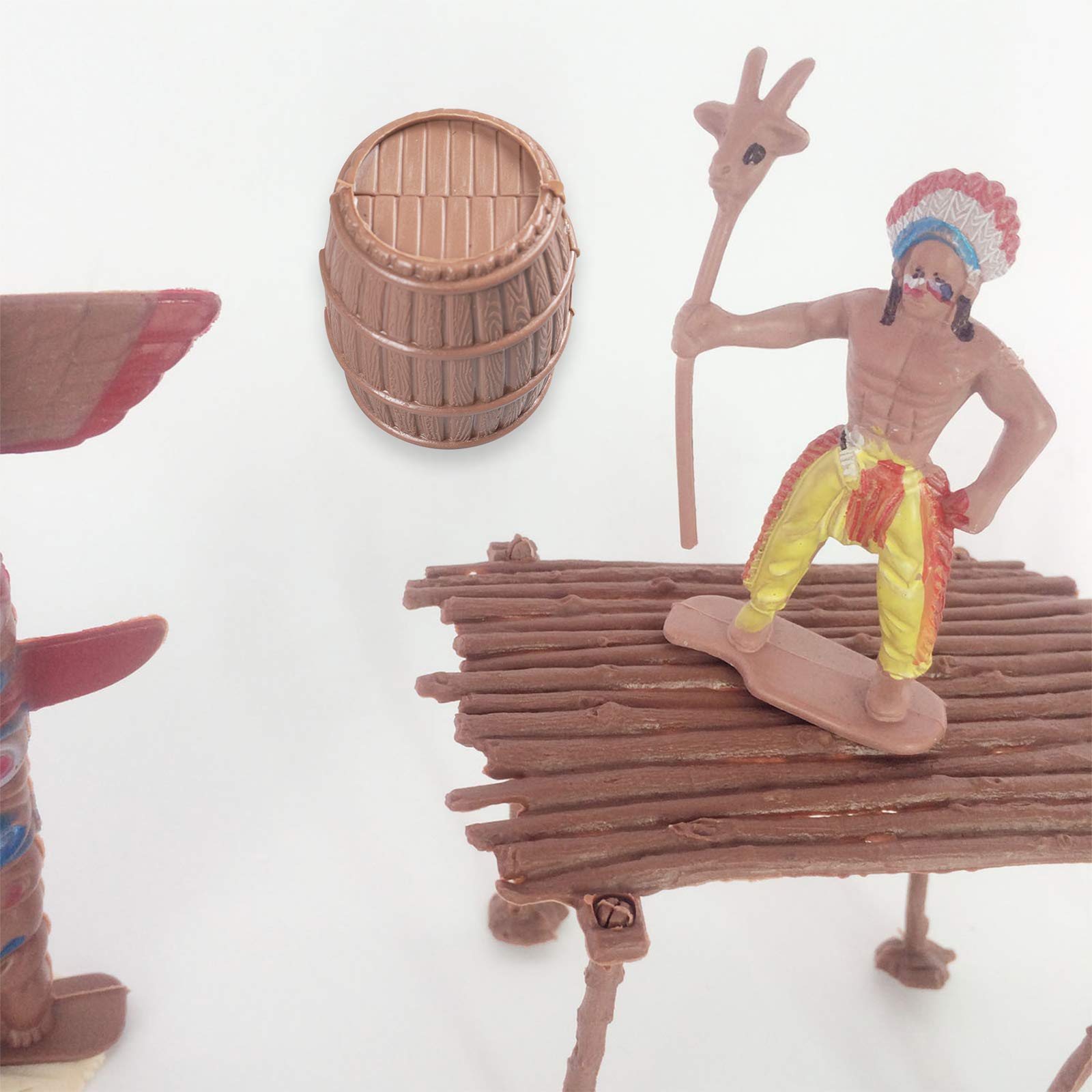 FUNSHOWCASE Native American Indian Figures Set of 15 – Miniature Toys for Dioramas, Sandbox, Fairy Gardens & Cake Toppers